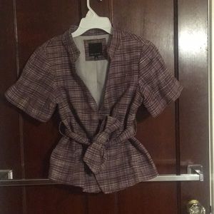 Short Sleeved Tie waisted blazer